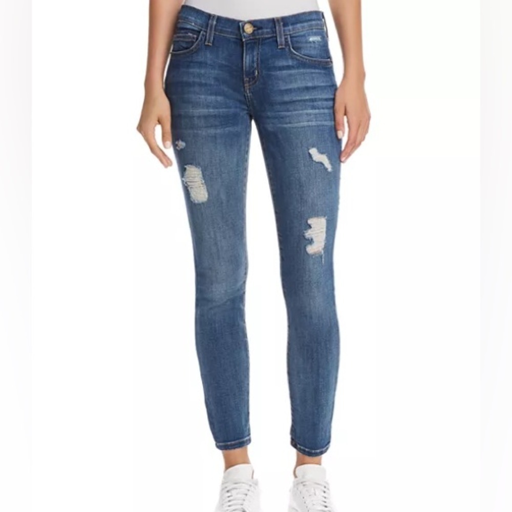 Current/Elliott Distressed Stiletto Niagara Destroy Jeans Size 25